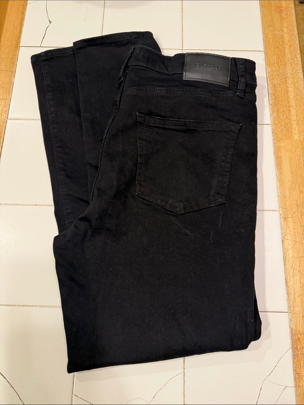 Express Men’s Black Skinny Jeans 33x32